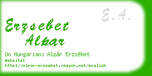 erzsebet alpar business card